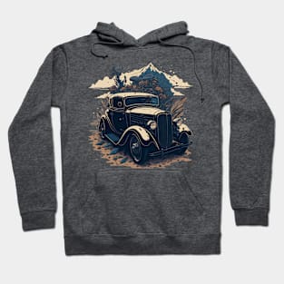 Classic Wheels: Retro Cartoon Vintage Car Design Hoodie